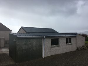 Garage and Workshop re-roofed with box profile sheets.